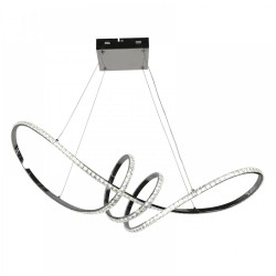 Κρεμαστό φωτιστικό LED 52W 4000k απο χρώμιο μέταλλο και κρύσταλλο 90x120cm (6182-Chrome) - INLIGHT