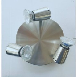 Σπότ αλουμινίου Επίτοιχο / Οροφής GU10 Τριπλό Σατινέ ασημι - Paulmann