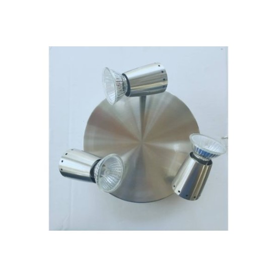 Σπότ αλουμινίου Επίτοιχο / Οροφής GU10 Τριπλό Σατινέ ασημι - Paulmann