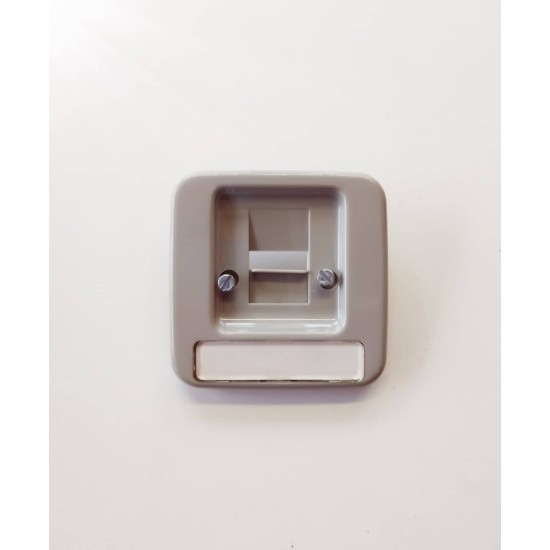 Πλακίδιο πρίζας RJ11/RJ45 - 1 θέσης γκρί για μηχ/σμο Reflex - Busch-Jaeger