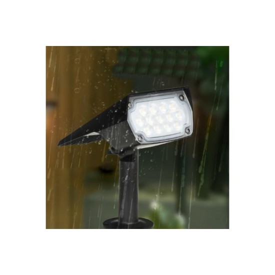 Φωτιστικό μπηχτό ηλιακής ενέργειας εξωτερικού χώρου IP65 / 3W 3000k - 6000k  σε μαύρη απόχρωση Melville (80204810S) - Inlight