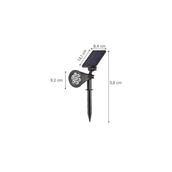 Outdoor Lamp Black solar energy IP65 / 2W RGB Black Amistad (80204910S) - Inlight