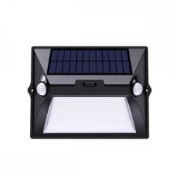 Φωτιστικό επίτοιχο ηλιακής ενέργειας ντιμαριζόμενο με ανιχνευτή κίνησης & ημέρας νύχτας  εξωτερικού χώρου IP65 / 10W 3000K  & RGB σε μαύρη απόχρωση Teal (80207111S) - Inlight