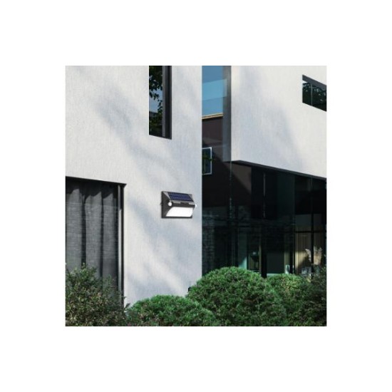 Outdoor Wall Lamp Black solar energy IP65 / 10W 3000K & RGB Black Teal (80207111S) - Inlight