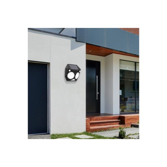 Outdoor Wall Lamp Black solar energy IP65 / 6W 3000K Black Tortoise (80207211S) - Inlight