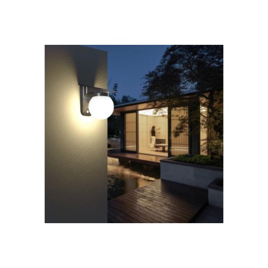 Φωτιστικό επίτοιχο ηλιακής ενέργειας εξωτερικού χώρου IP65 / 1W 3CCT σε μαύρη απόχρωση Baikal (80207310S) - Inlight