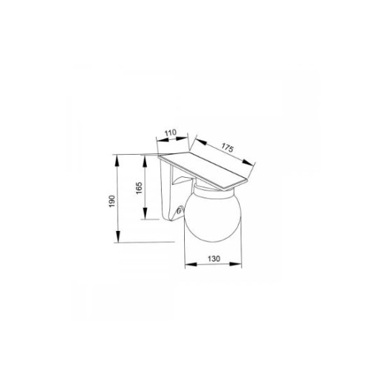 Φωτιστικό επίτοιχο ηλιακής ενέργειας εξωτερικού χώρου IP65 / 1W 3CCT σε μαύρη απόχρωση Baikal (80207310S) - Inlight