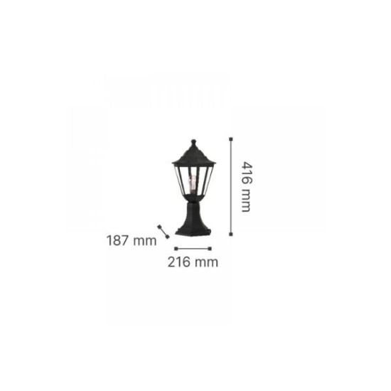 Επιδαπέδιο φωτιστικό φανάρι Up / 1xE27 Μάυρο - Reffish - Inlight