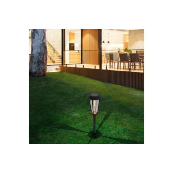 Φωτιστικό εδάφους κήπου ηλιακής ενέργειας εξωτερικού χώρου IP65 / 1W 3000k σε μαύρη απόχρωση Lobelia (80600411S) - Inlight