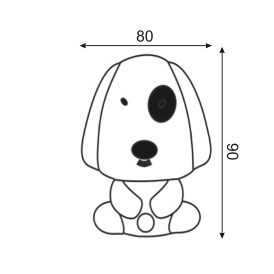 Φωτιστικό Νυχτός πρίζας Σκυλάκι LED 0.4W 230V IP20  6000K Διακόπτη ON/OFF, Πλαστικό / Πράσινο + Λευκό 90X80 - acadecor 