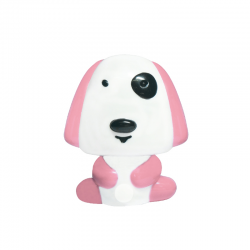 Bambini Night light dog LED 0.4W 230V IP20  6000K Switch ON/OFF  Plastic / Pink + White 90X80 - acadecor 