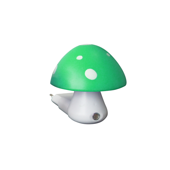 Bambini Night light Mushroom LED 0.4W 230V IP20 6400K day-night sensor Plastic / Green + White 70X78 - acadecor 