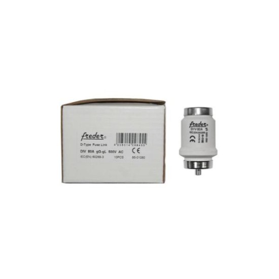 Φυσίγγιο DIV R1 1/4 80Α gG-gL - adeleq