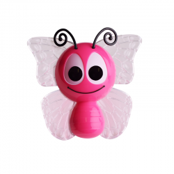 Bambini Night light Butterfly LED RGB 1W 230V IP20 day-night sensor Plastic / Pink - Clear 130X90 - acadecor 