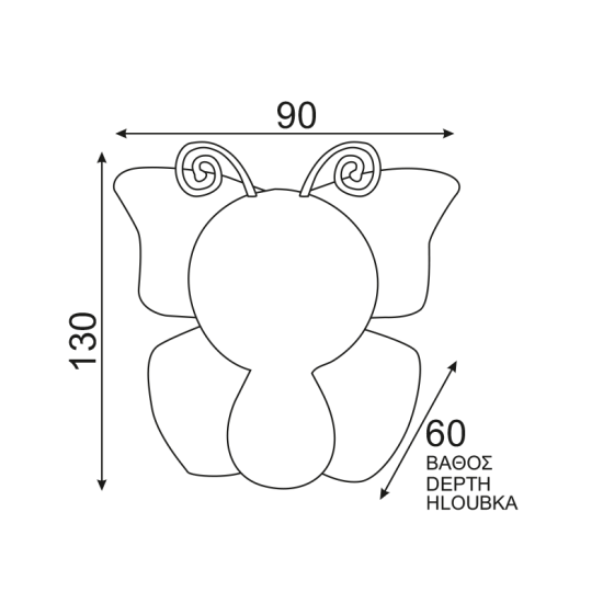Bambini Night light Butterfly LED RGB 1W 230V IP20 day-night sensor Plastic / Pink - Clear 130X90 - acadecor 