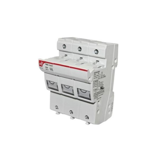 Fuse base 3P 50A for fuses 14x51mm DF - adeleq