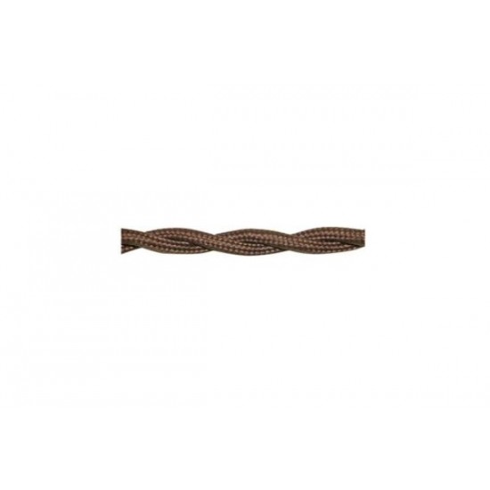 Καλώδιο Κορδόνι Διακοσμητικό Στριφτό 2x0.75mm² 30M Καφέ - adeleq