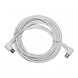 Καλώδιο προέκτασης τηλεόρασης 1μετρο - Αρσενικό σε Θηλυκό φίς γωνία λευκό - adeleq