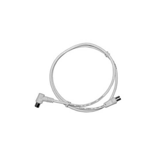 Καλώδιο προέκτασης τηλεόρασης 1μετρο - Αρσενικό σε Θηλυκό φίς γωνία λευκό - adeleq