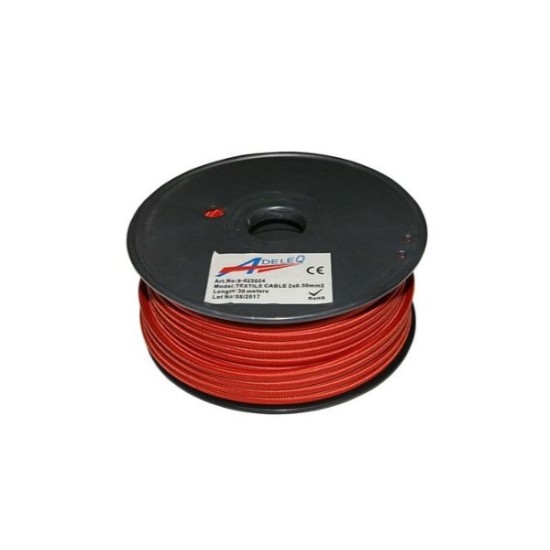 Καλώδιο Κορδόνι Διακοσμητικό 2x0.50mm² 30M Ρόζ Αντικέ - adeleq