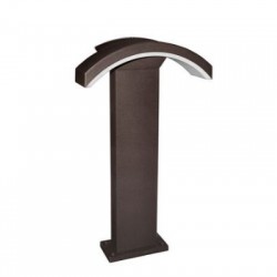 Aluminum Square pillar Led Curve Downlight fitting h50 smdled 10W grained rust body 4000k - adeleq 