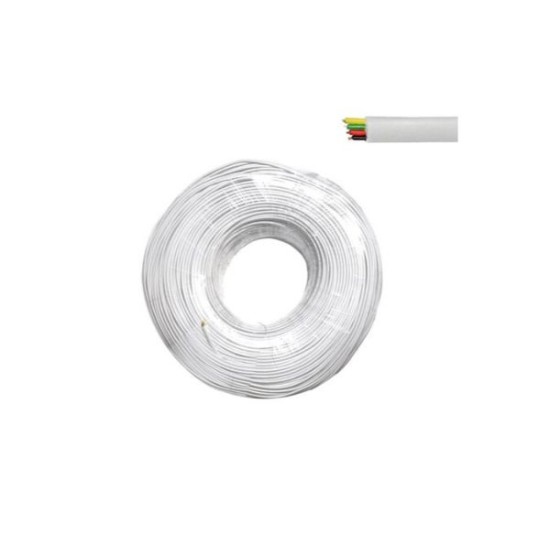 Καλώδιο τηλεφωνικό πλακέ προεκτάσεως πολύκλονο 2 ζευγών λευκό / Μάυρο / Πολύχρωμο / Ασήμι διάφανο - adeleq