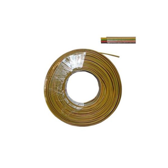 Καλώδιο τηλεφωνικό πλακέ προεκτάσεως πολύκλονο 2 ζευγών λευκό / Μάυρο / Πολύχρωμο / Ασήμι διάφανο - adeleq