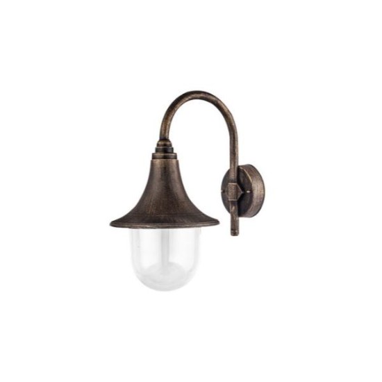 Φανάρι PC Επίτοιχο Στρογγυλό Με βραχίωνα. Ε27 IP44 Λευκό - adeleq