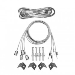 Σέτ 4 Ντίζες Μετταλικές αναρτήσεις & Καλώδιο τροφοδοσίας 1μ 2x0.75mm2 - adeleq