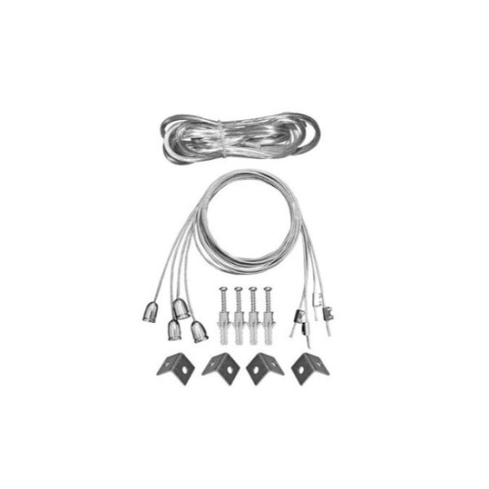 Σέτ 4 Ντίζες Μετταλικές αναρτήσεις & Καλώδιο τροφοδοσίας 1μ 2x0.75mm2 - adeleq