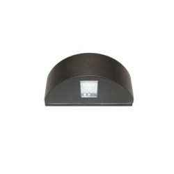 Φωτιστικό LED Αλουμινίου μονό ημικύκλιο επίτοιχο 1.6W Θερμό Μάυρο - adeleq
