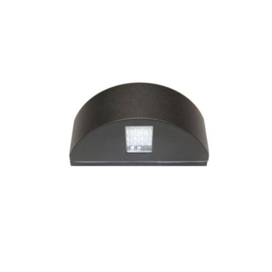 Φωτιστικό LED Αλουμινίου μονό ημικύκλιο επίτοιχο 1.6W Ψυχρό Μάυρο - adeleq