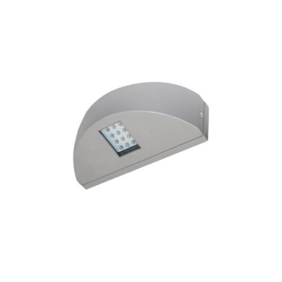 Φωτιστικό LED Αλουμινίου μονό ημικύκλιο επίτοιχο 1.6W Ψυχρό Μάυρο - adeleq