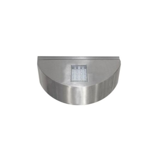 Φωτιστικό LED Αλουμινίου μονό ημικύκλιο επίτοιχο 1.6W Μπλέ Γκρί - adeleq