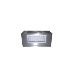 Wall mounted Aluminum 1side Rectangular lighting fitting 7059 24Led IP54 satin body Cool white - adeleq 