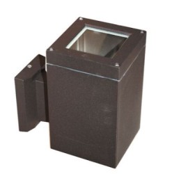 Σπότ Αλουμινίου Επίτοιχο Τετράγωνο Μονής κατέυθυνσης Σκουριά D108mm E27 - adeleq