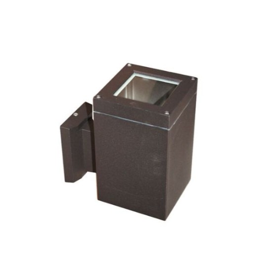 Σπότ Αλουμινίου Επίτοιχο Τετράγωνο Μονής κατέυθυνσης Σκουριά D108mm E27 - adeleq