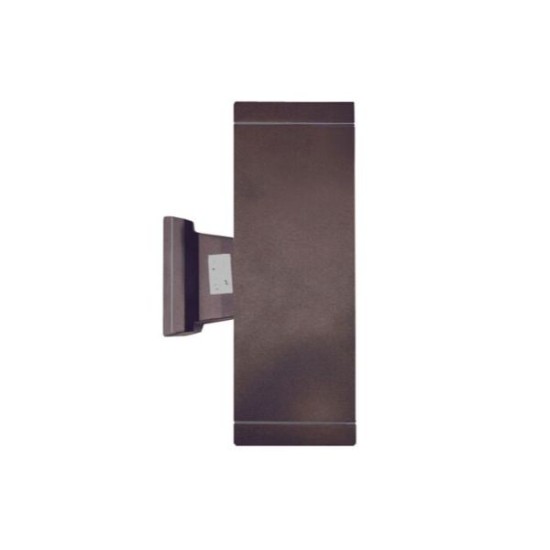 Σπότ Αλουμινίου Επίτοιχο Τετράγωνο Διπλής κατέυθυνσης Γκρί D108mm 2XE27 - adeleq