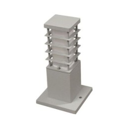 Φωτιστικό Αλουμινίου Κολώνα Τετράγωνη Με σκίαστρο D70X70 h23cm Ντουί Ε27 Γκρί - adeleq