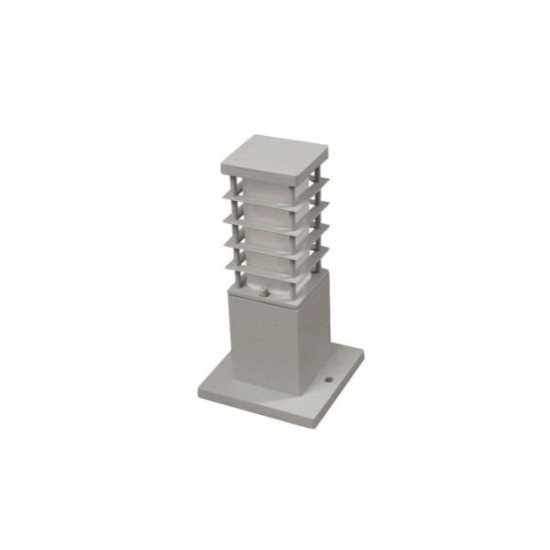 Ground Pillar Aluminum Square with shades with base Lighting Fitting D70mm 7213-230 E27 IP44 grey - adeleq 