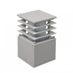 Κολώνα Αλουμινίου Τετράγωνη Με σκίαστρο D110X110 h20cm Ντουί Ε27 Γκρί - adeleq