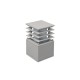 Ground Pillar Aluminum Square with shades without base Lighting Fitting D110mm 7233-200 E27 IP44 grey - adeleq 