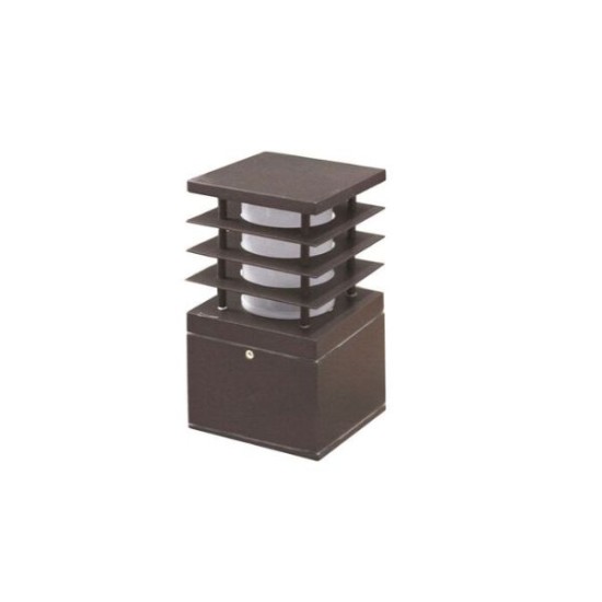 Ground Pillar Aluminum Square with shades without base Lighting Fitting D110mm 7233-200 E27 IP44 grey - adeleq 