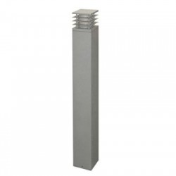 Κολώνα Αλουμινίου Τετράγωνη Με σκίαστρο D110X110 h100cm Ντουί Ε27 Γκρί - adeleq