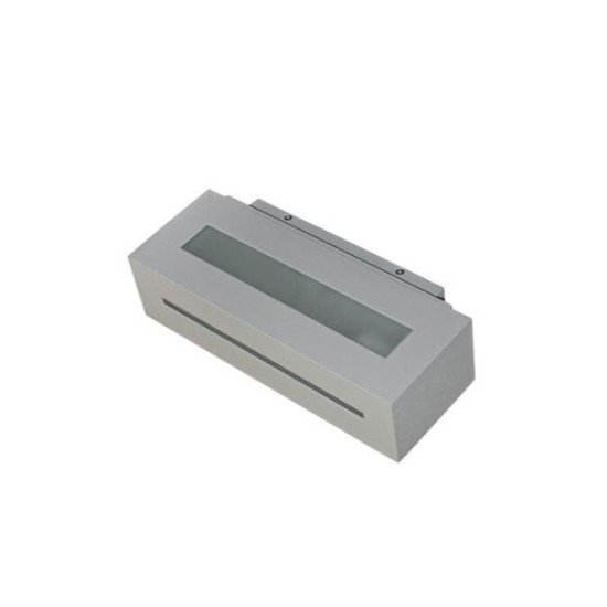 Απλίκα Αλουμινίου Ορθογώνια Τριπλής Κατέυθυνσης Mε Σχισμή Ντουί Ε27 Γκρί - adeleq