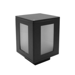 Φωτιστικό Αλουμινίου Τετράγωνο Με σκίαστρο D15x15cm h:22cm Ντουί Ε27 Μάυρο - adeleq