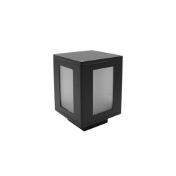 Ground Aluminum Rectangular Lighting Fitting D150x220mm 7273 E27 IP44 Black - adeleq 