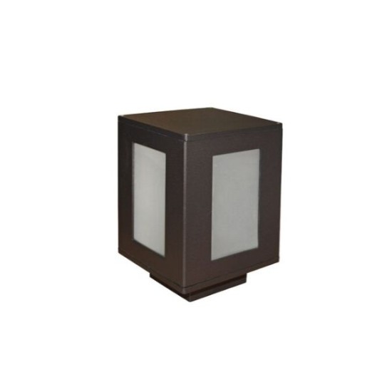 Φωτιστικό Αλουμινίου Τετράγωνο Με σκίαστρο D15x15cm h:22cm Ντουί Ε27 Μάυρο - adeleq