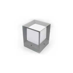 Ground Aluminum Square mega Lighting Fitting D220 h270 7321 E27 IP44 milky PC grey body - adeleq 