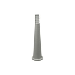 Ground Pillar Aluminum Culinder Cone with base with shades lighting Fitting 9026-650 GU10 IP54 grey - adeleq 